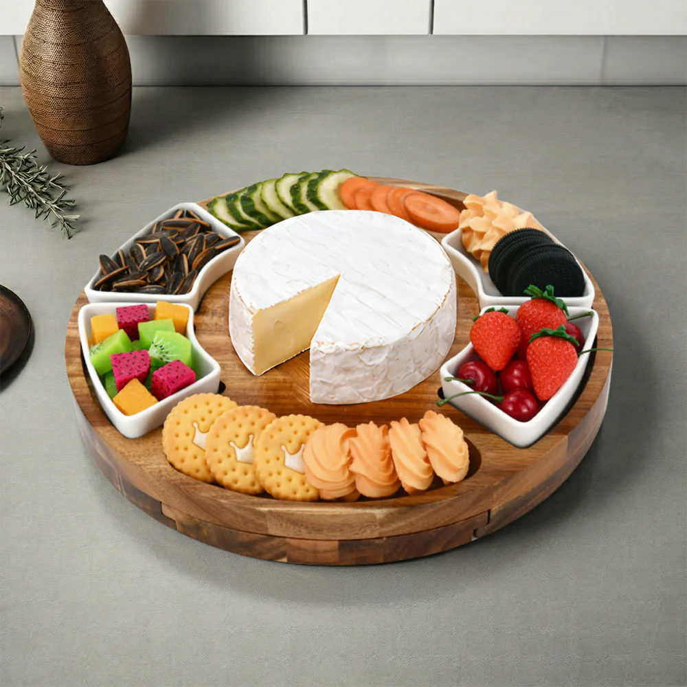 Acacia Wood Charcuterie Board - 9 Piece Set - Image 10