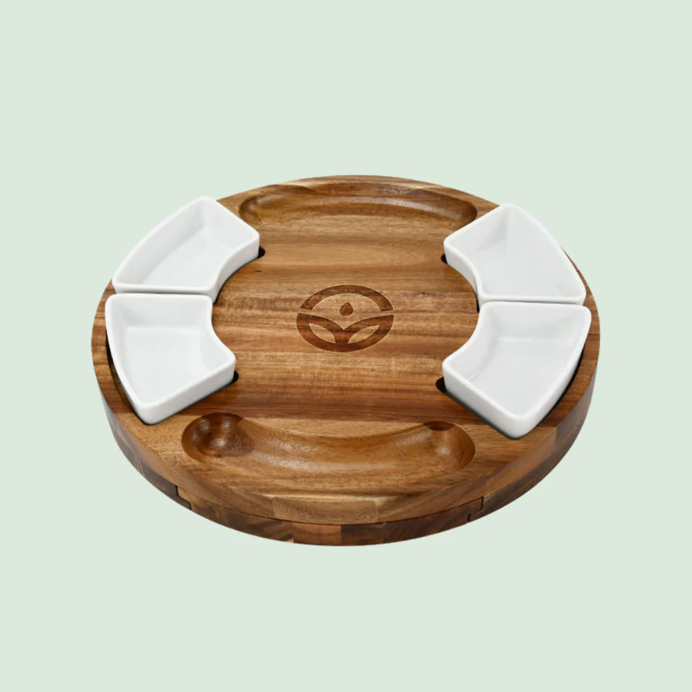Acacia Wood Charcuterie Board - 9 Piece Set - Image 3