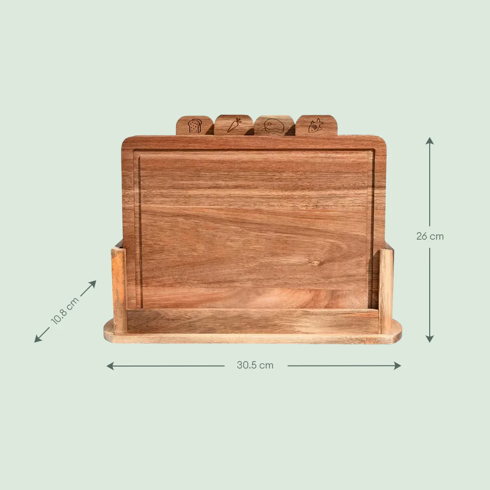 Acacia Wood Chopping Board - 5 Piece Set - Image 5