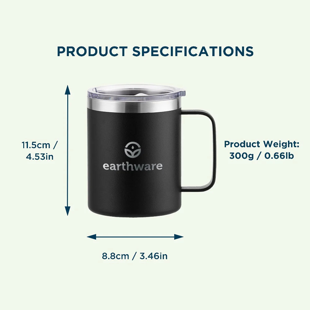 Premium Insulated Travel Cup - Black (355ml) - Image 4