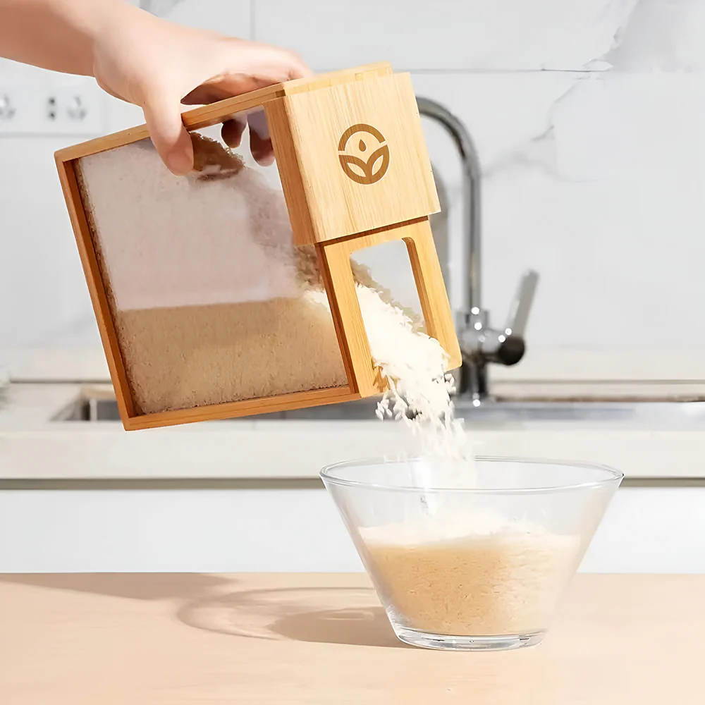 Glass Bamboo Cereal & Dry Food Dispenser - Image 8