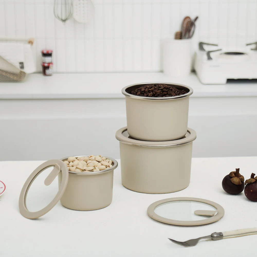 Stainless Steel Food Storage Container - Circle (900ml) - Image 4