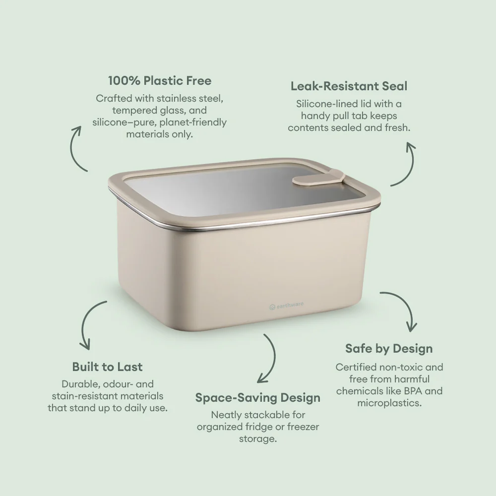 Stainless Steel Food Storage Container - Rectangle (1500ml) - Image 3