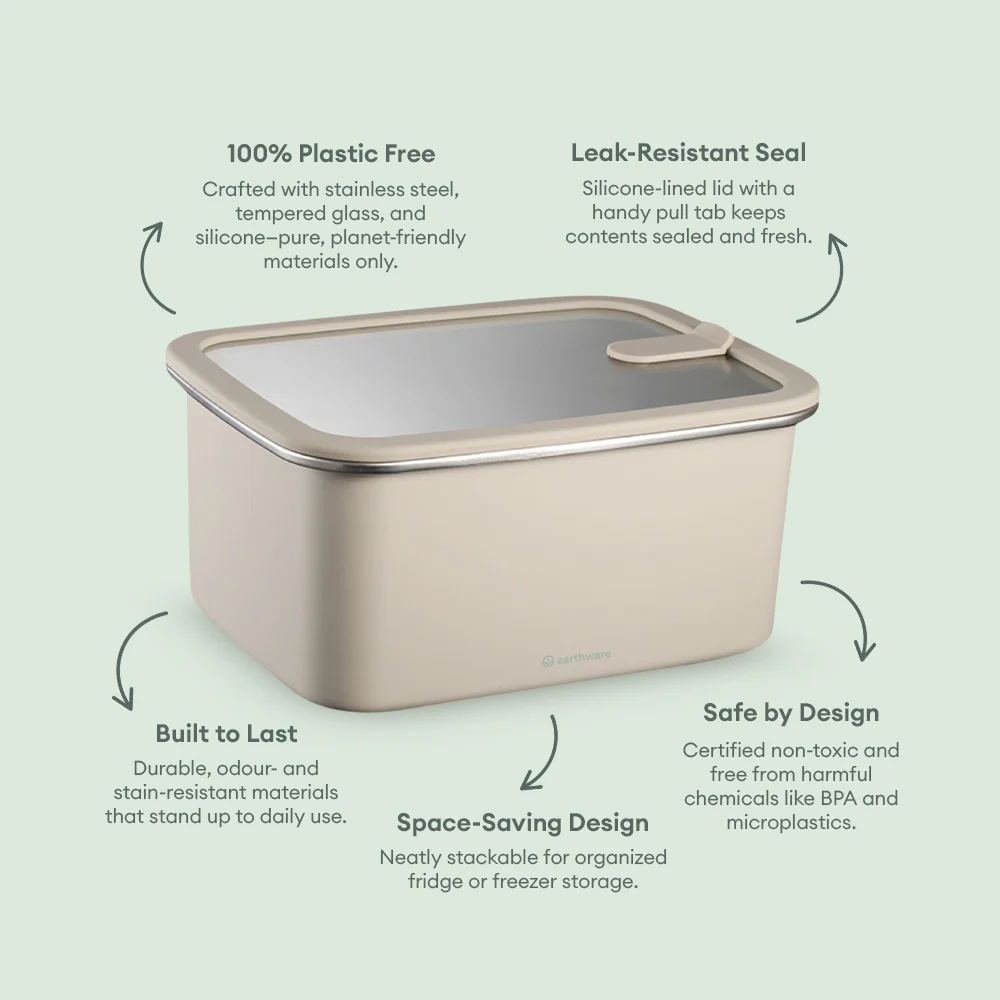 Stainless Steel Food Storage Container - Rectangle (2900ml) - Image 3